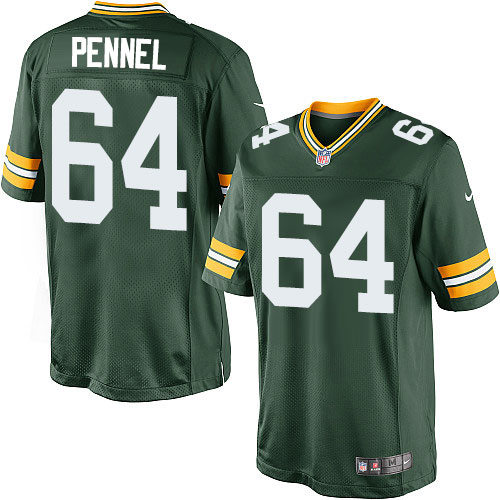 Men's Limited Mike Pennel Nike Jersey Green Home - #64 NFL Green Bay Packers